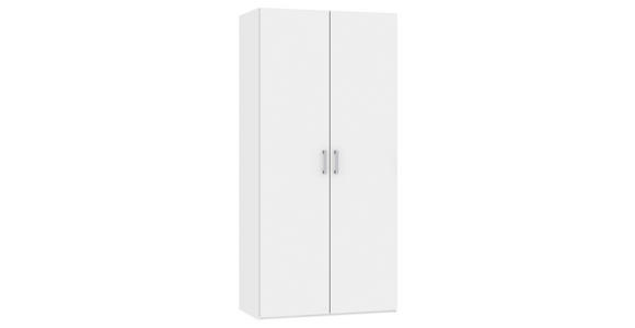 DREHTÜRENSCHRANK  in Weiß  - Chromfarben/Weiß, Design, Holzwerkstoff (102/236/59cm) - Carryhome