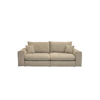 BIGSOFA Chenille Greige  - Greige/Schwarz, MODERN, Kunststoff/Textil (255/76/117cm) - Milino
