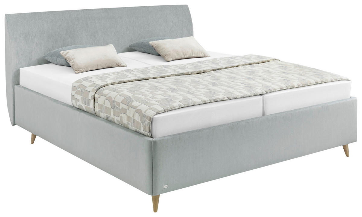 POLSTERBETT 180/200 cm,  in Pastellgrün,  - Eichefarben/Pastellgrün, Design, Holz/Textil (180/200cm) - RUF Betten