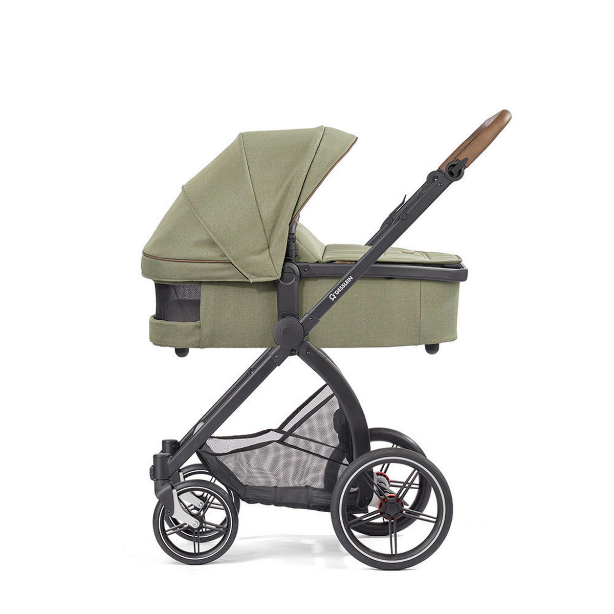 KOMBIKINDERWAGEN  FX4 Swing Set  Bärchen farngrün-tabak-grün  - Schwarz/Hellgrün, Basics, Textil (100/55/130cm) - Gesslein