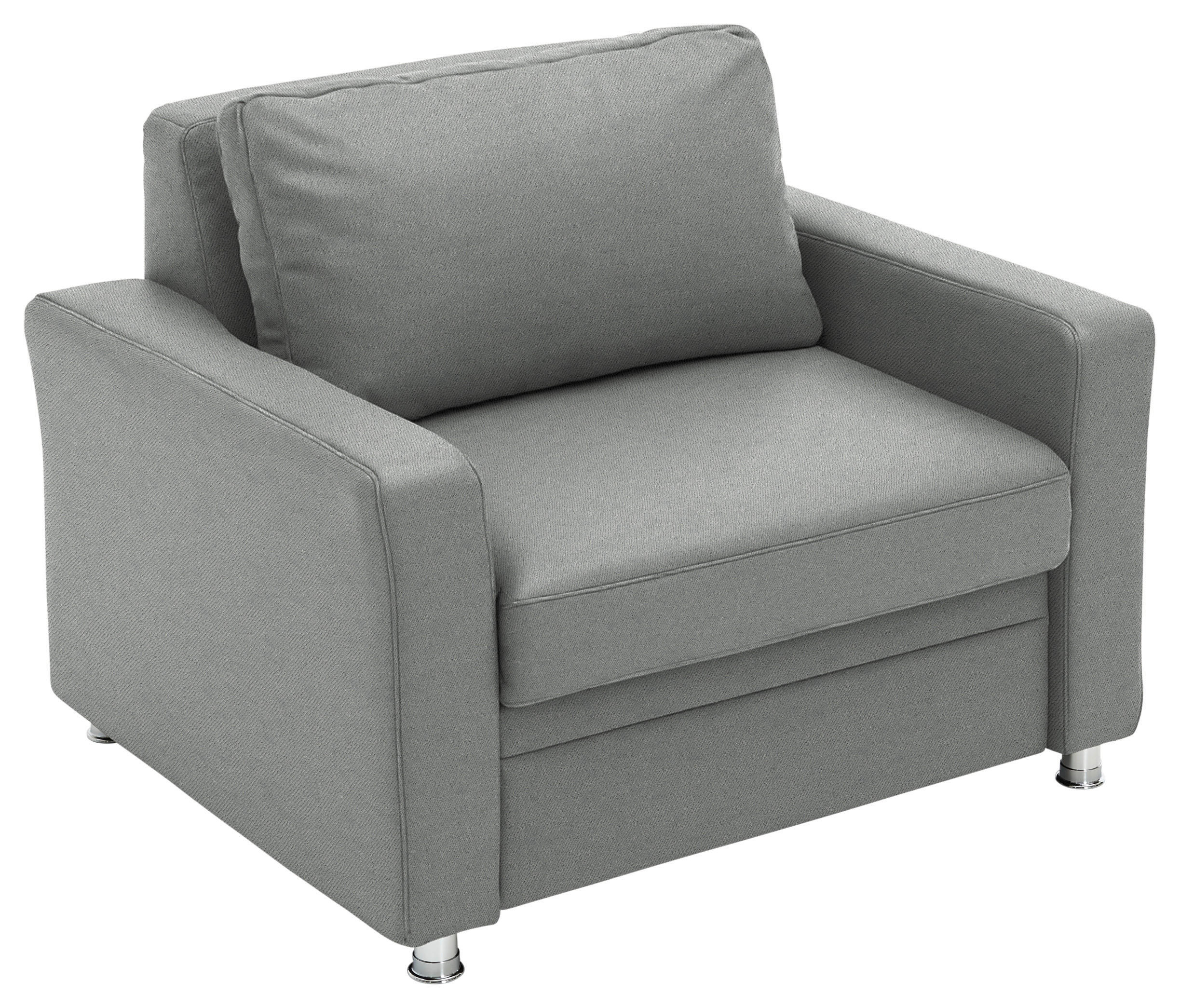 SCHLAFSESSEL Chenille Grau  - Alufarben/Grau, Konventionell, Textil/Metall (106/90/100cm) - Beldomo Style