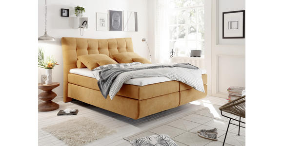 BOXSPRINGBETT 180/200 cm in Gelb - Gelb/Schwarz, Design, Kunststoff/Textil (180/200cm) - Esposa