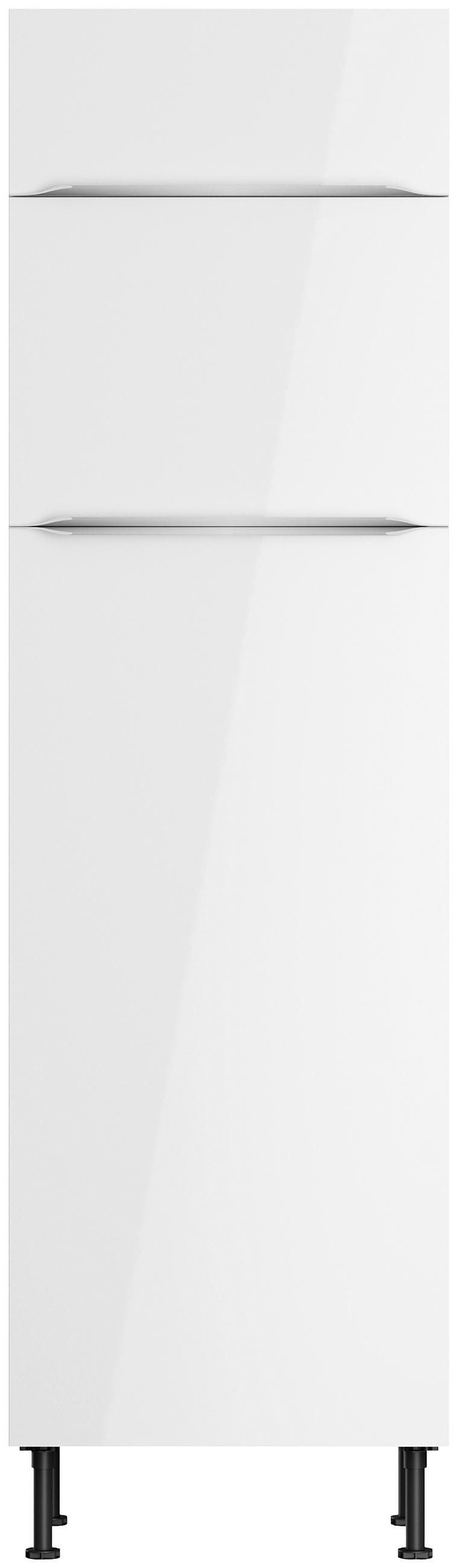 KÜCHENLEERBLOCK 270 cm   in Weiß, Weiß Hochglanz  - Edelstahlfarben/Weiß Hochglanz, Basics, Holzwerkstoff/Metall (270cm) - Optifit