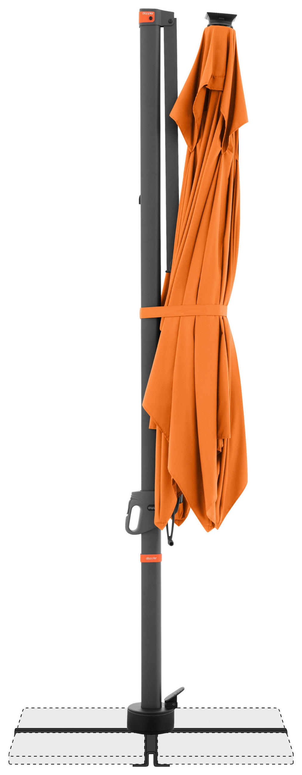FÜGGŐ NAPERNYŐ  300/220 cm  - narancs/ezüstszínű, Basics, textil/fém (300/220cm) - KNIRPS