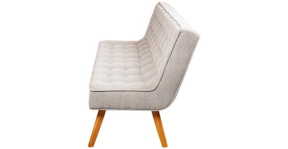 SITZBANK 183/90/79 cm Webstoff Champagner Eiche vollmassiv  - Champagner/Eichefarben, Design, Holz/Textil (183/90/79cm) - Linea Natura