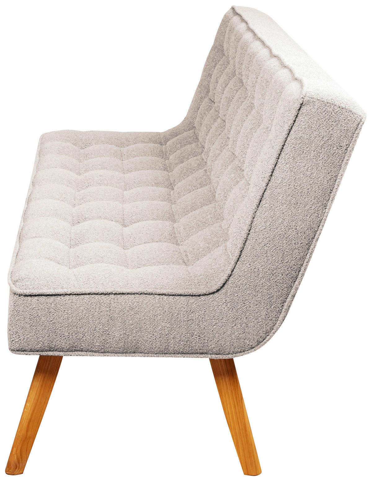 SITZBANK 183/90/79 cm Webstoff Champagner Eiche vollmassiv  - Champagner/Eichefarben, Design, Holz/Textil (183/90/79cm) - Linea Natura