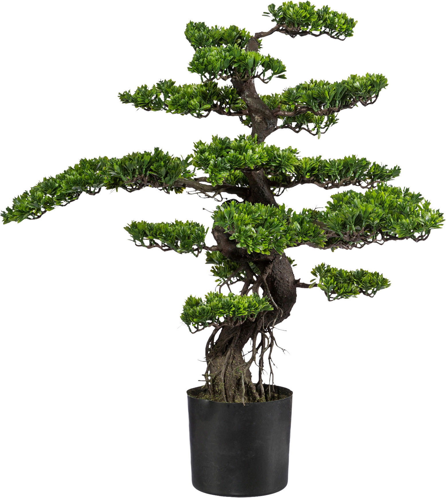 KUNSTPFLANZE Bonsai 90 cm  - Schwarz/Braun, Design, Kunststoff (90cm) - P & B
