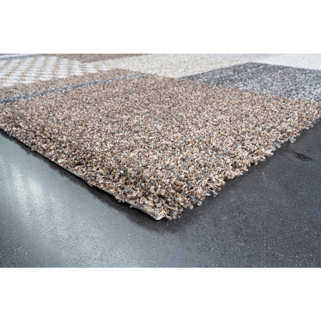 Thumbnail - Novel Webteppich Mehari, Creme, Grau, Grün, Textil, Patchwork, rechteckig, 200x290 cm, Oeko-Tex® Standard 100, für Fußbo...