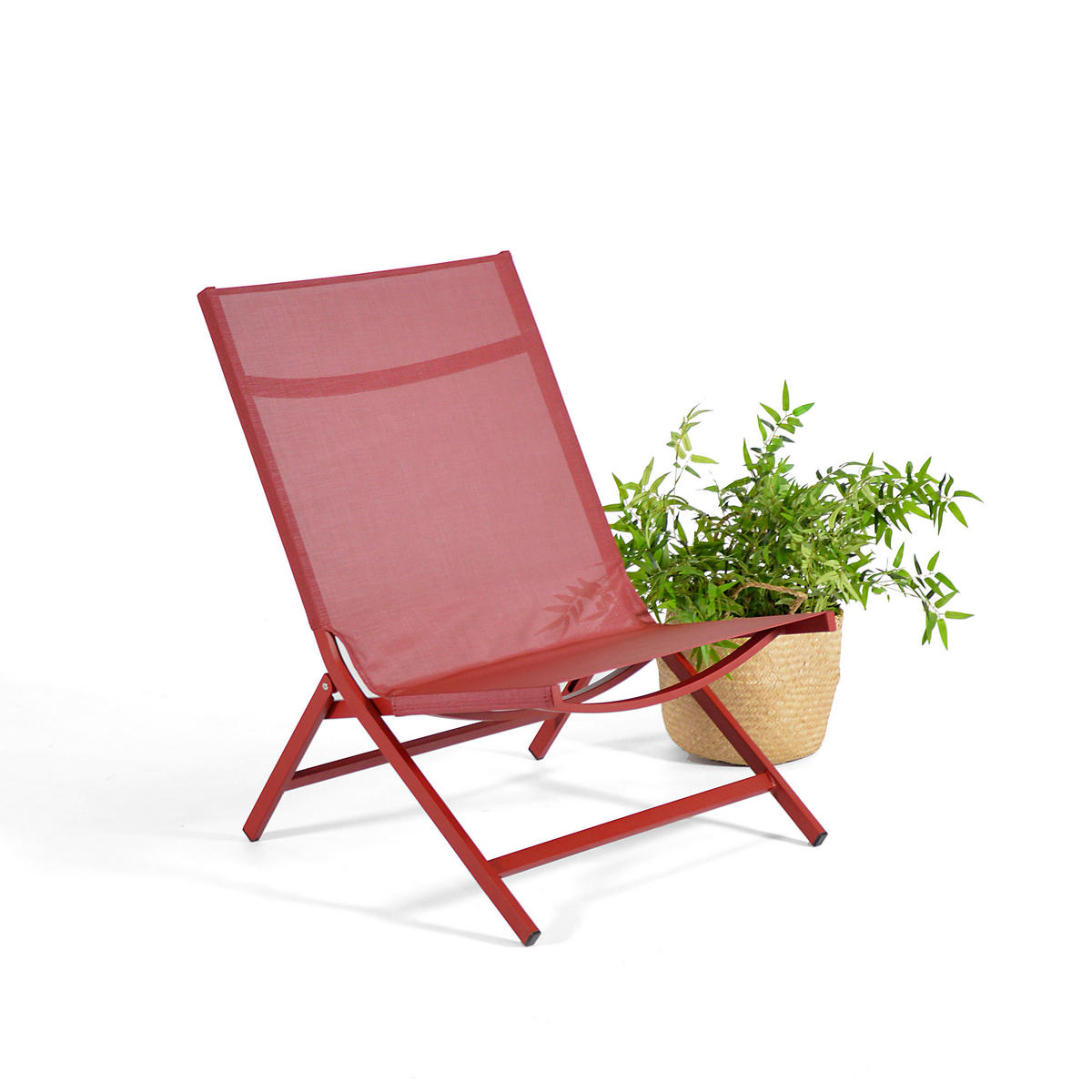 KLAPPSESSEL Netzbespannung Rot  - Rot, Design, Textil/Metall (80/70/88cm) - Ambia Garden