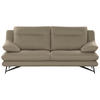 3-SITZER-SOFA in Leder Beige  - Beige, Design, Leder/Metall (215/90/109cm)