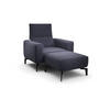 SESSELSET in Chenille Blau  - Blau/Schwarz, Design, Textil/Metall (110/85/86-94cm) - SENSOO