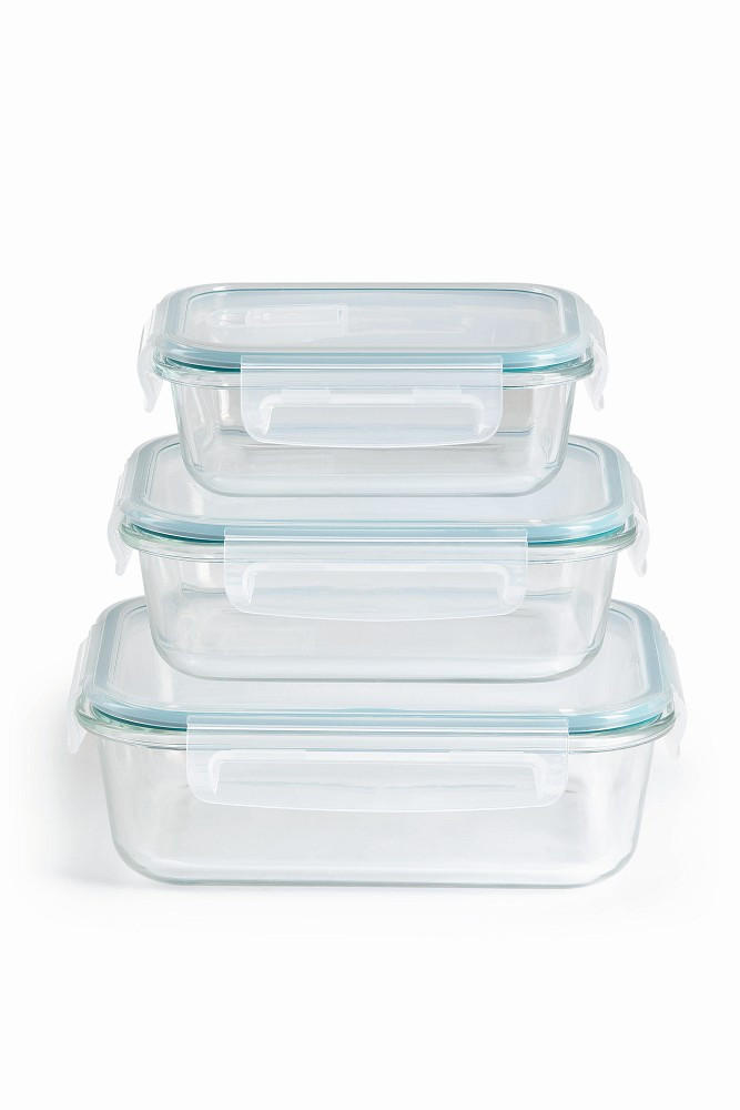 FRISCHHALTEDOSENSET GOURMETmaxx 6-teilig  - Transparent/Grün, Basics, Glas/Kunststoff (19,6/14,5/6,6cm)