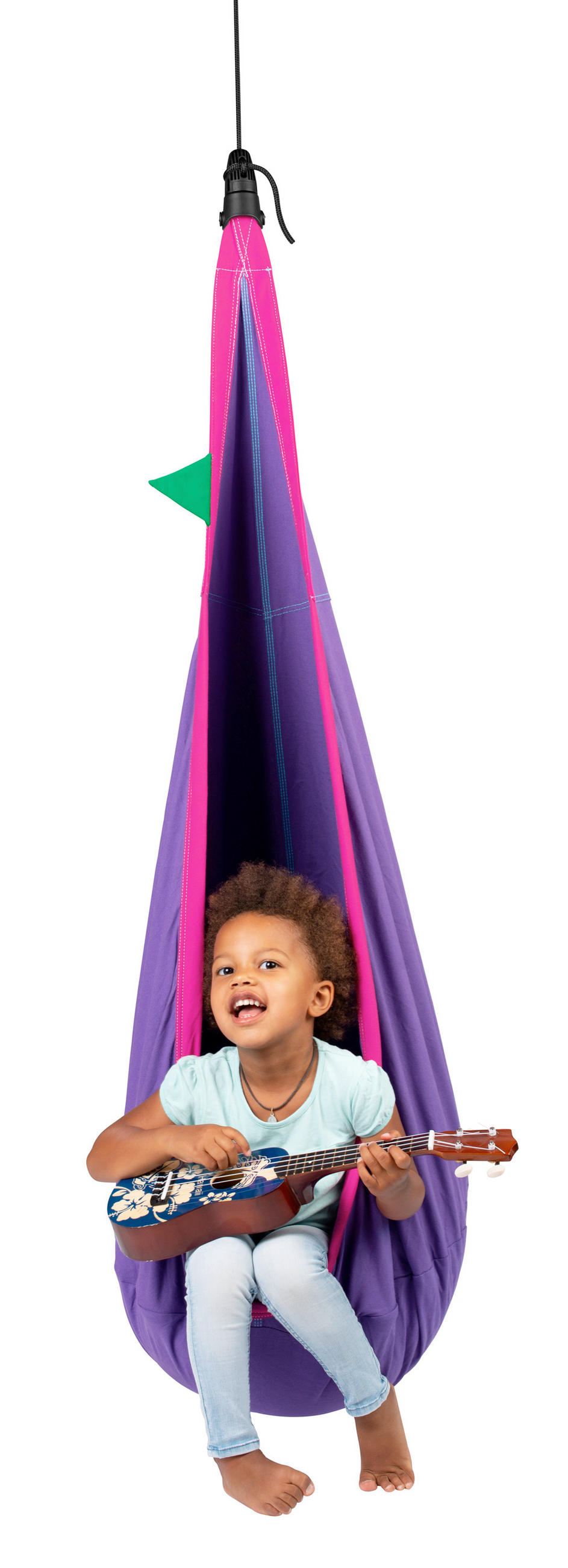 KINDERHÄNGENEST cotton 70/200-400/150 cm  - Pink/Lila, KONVENTIONELL, Textil (70/200-400/150cm) - La Siesta