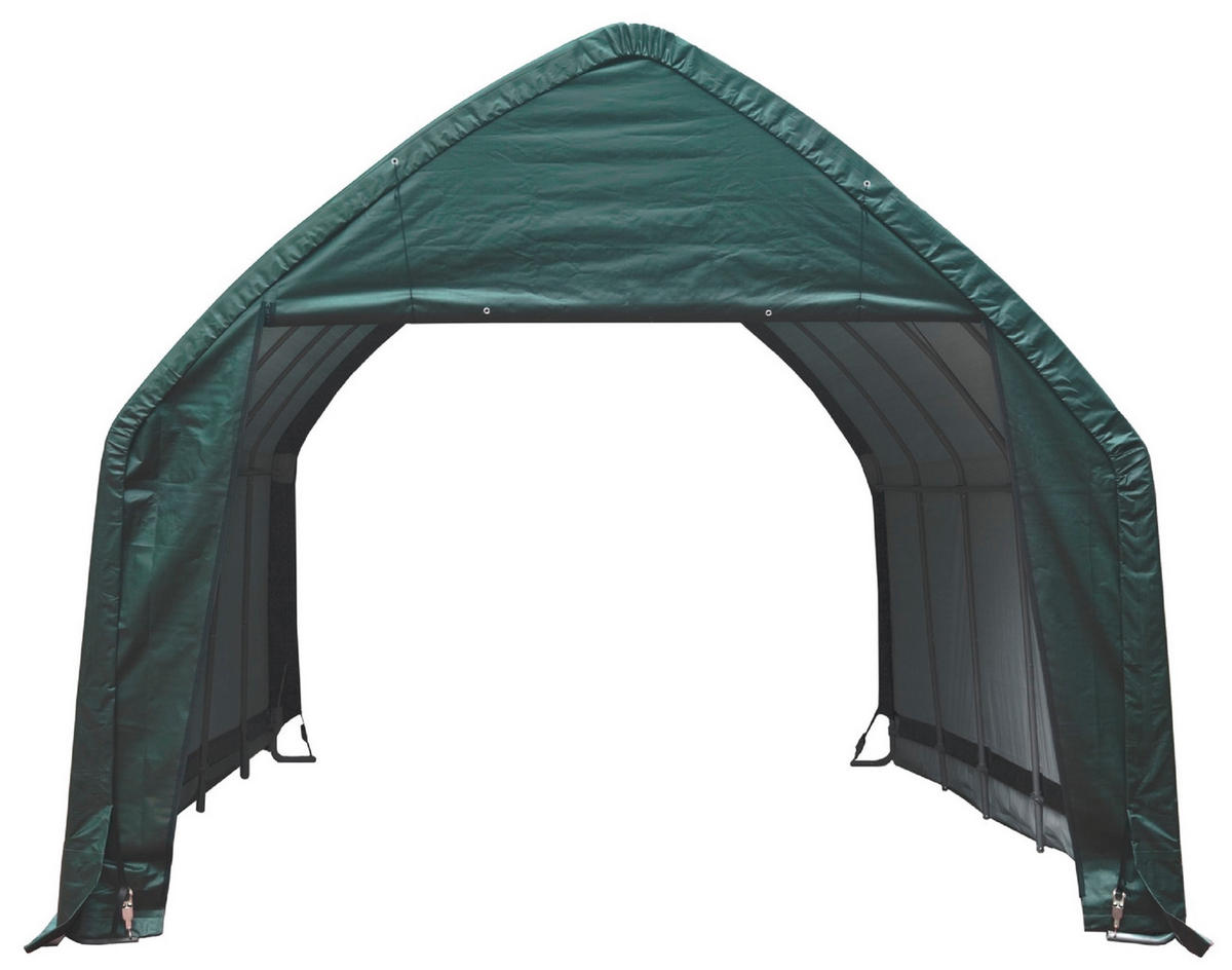 KLEINGARAGE 390/370/610 cm  - Grün, Basics, Kunststoff (390/370/610cm) - Ambia Garden