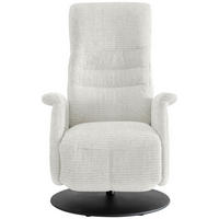 RELAXSESSEL in Textil Weiss  - Weiss/Schwarz, Modern, Textil/Metall (72/118/85-165cm) - Livetastic