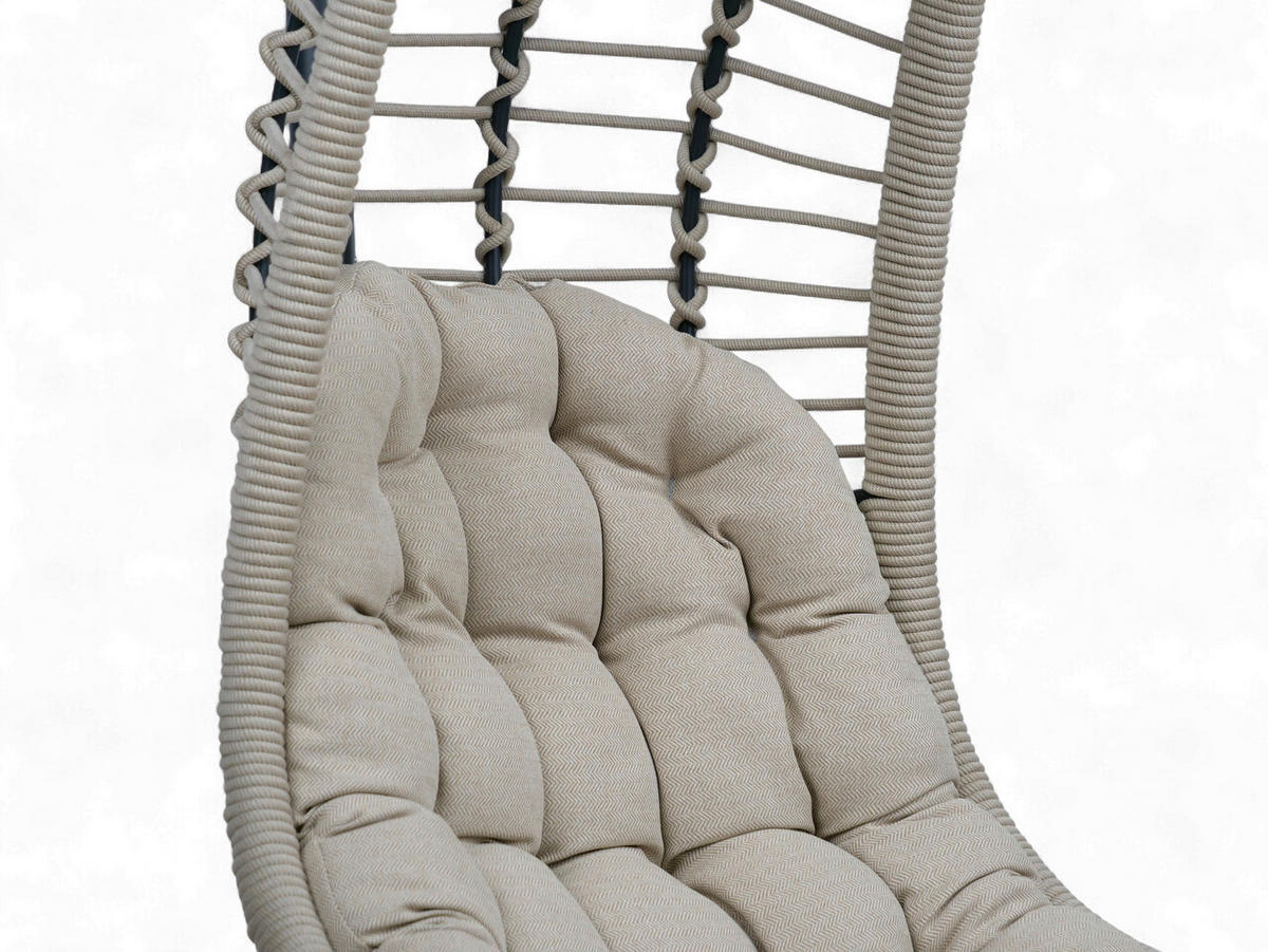 HÄNGESESSEL 95/196/95 cm Stahl  - Sandfarben/Anthrazit, KONVENTIONELL, Textil/Metall (95/196/95cm)