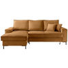 ECKSOFA Goldfarben Cord  - Goldfarben/Schwarz, MODERN, Textil/Metall (150/240cm) - Livetastic