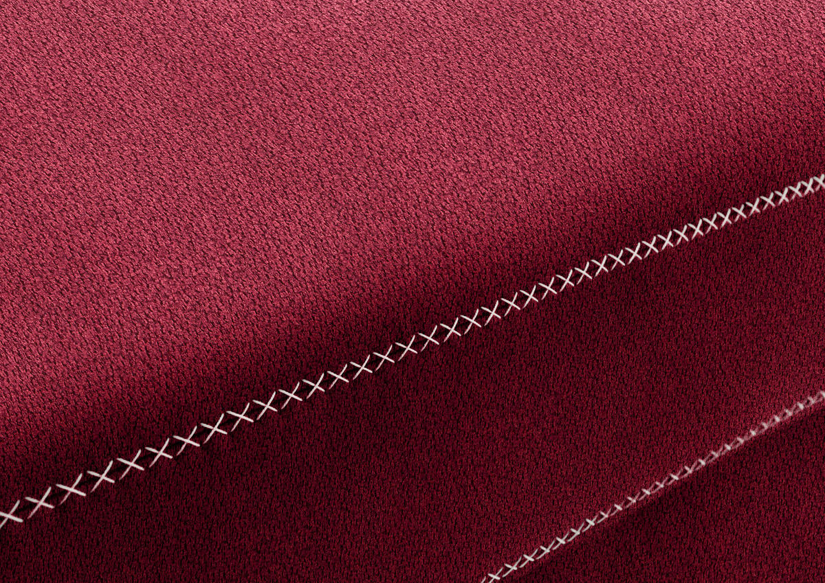 ECKSOFA in Mikrofaser Rot  273/226 cm  - Eichefarben/Beige, Natur, Holz/Textil (273/226cm) - Beldomo System
