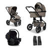 KINDERWAGENSET  Resea+ Set  Mud  - Schlammfarben/Schwarz, Basics, Textil (98,5/58/122cm) - Moon