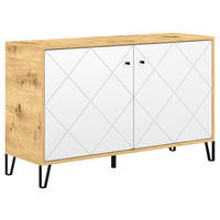 KOMMODE  in 123,4/75,2/40 cm  - Schwarz/Weiß, Design, Holzwerkstoff/Metall (123,4/75,2/40cm) - Boxxx