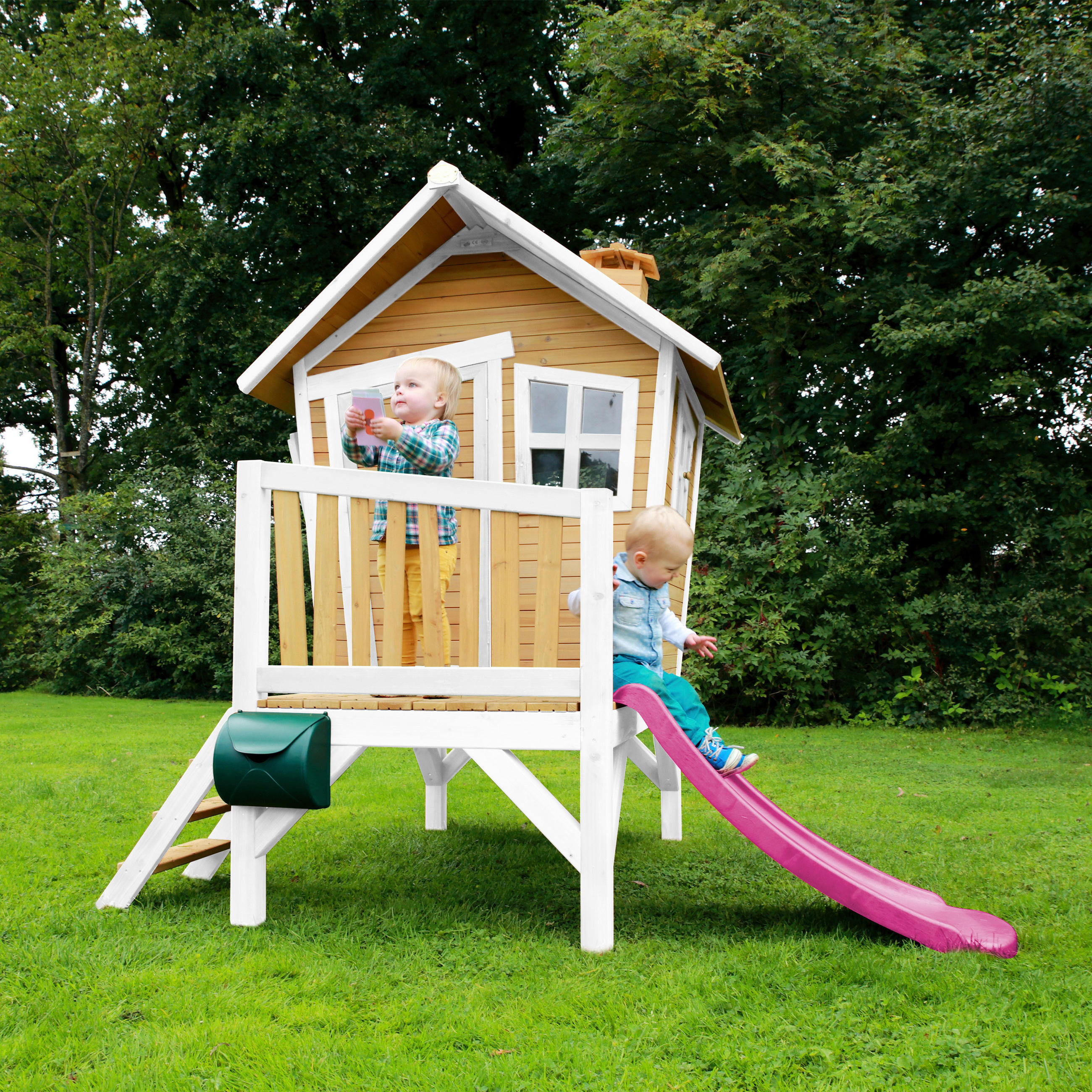SPIELHAUS 264/203/177 cm  - Lila/Braun, KONVENTIONELL, Holz/Kunststoff (264/203/177cm) - Ambia Garden