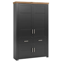 REGAL Graphitfarben, Eiche Artisan  - Graphitfarben/Eiche Artisan, Design, Holzwerkstoff/Metall (129,3/206,6/42,2cm) - SetOne by Musterring