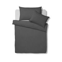DUVETBEZUG Bio Stripe Satin 160/210 cm  - Graphitfarben, Basics, Textil (160/210cm) - Bio:Vio