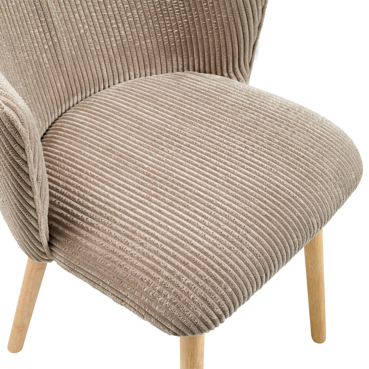 STUHL Cord Braun, Naturfarben Buche massiv  - Braun/Naturfarben, LIFESTYLE, Holz/Textil (61/79/61cm) - MID.YOU