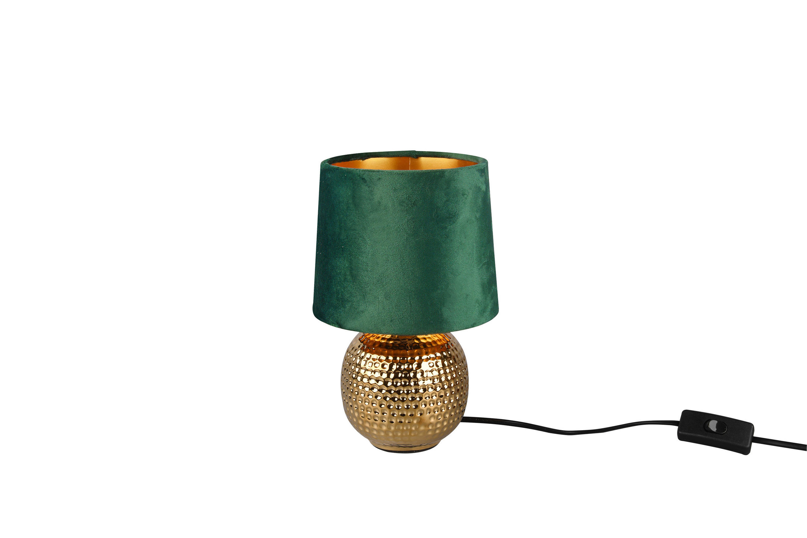 STONA LAMPA - zelena/zlatna, Osnovno, tekstil/keramika (16/26cm)