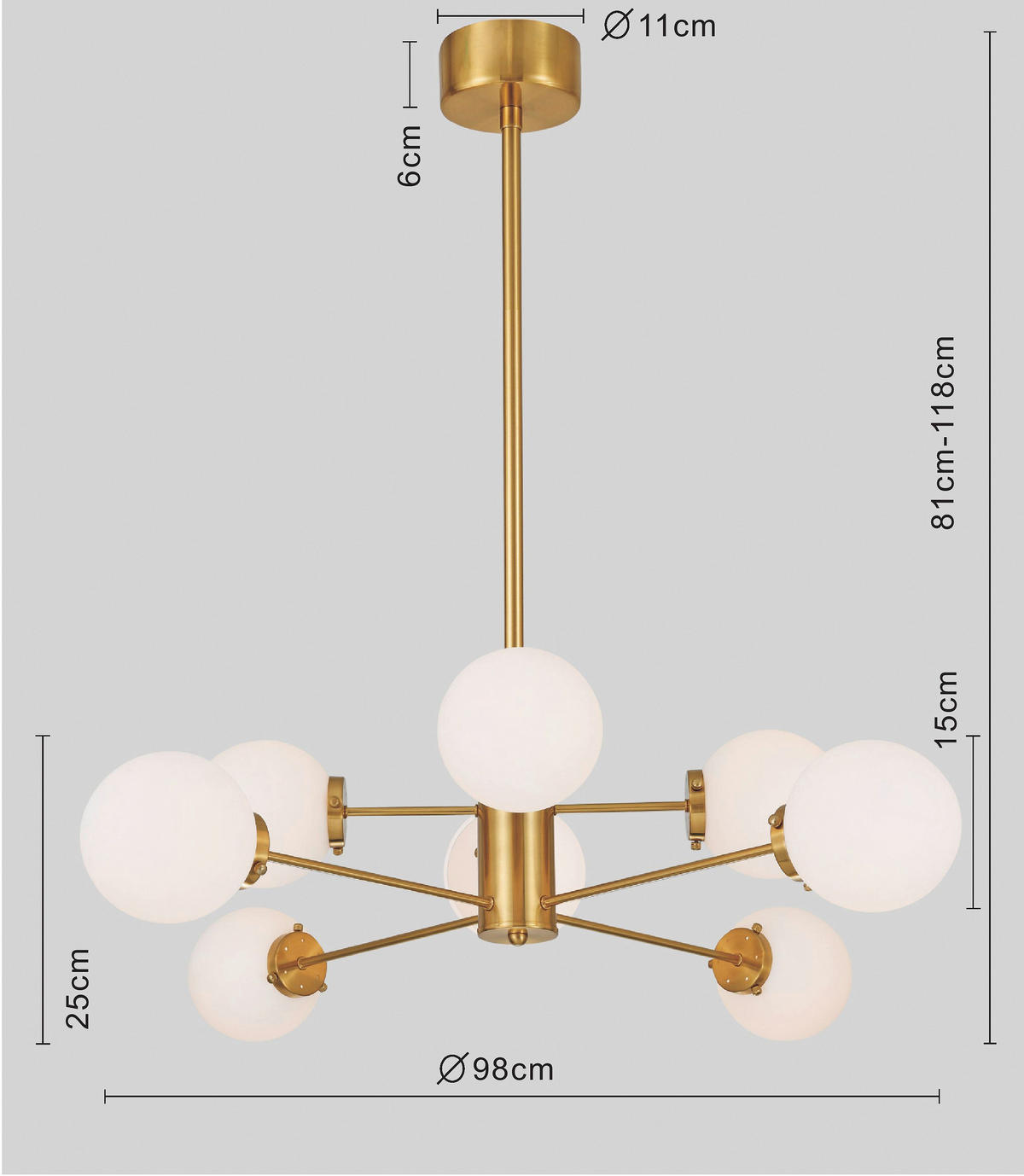 HÄNGELEUCHTE 98/150/98 cm  - Weiß, Design, Glas/Metall (98/150/98cm) - Kare-Design