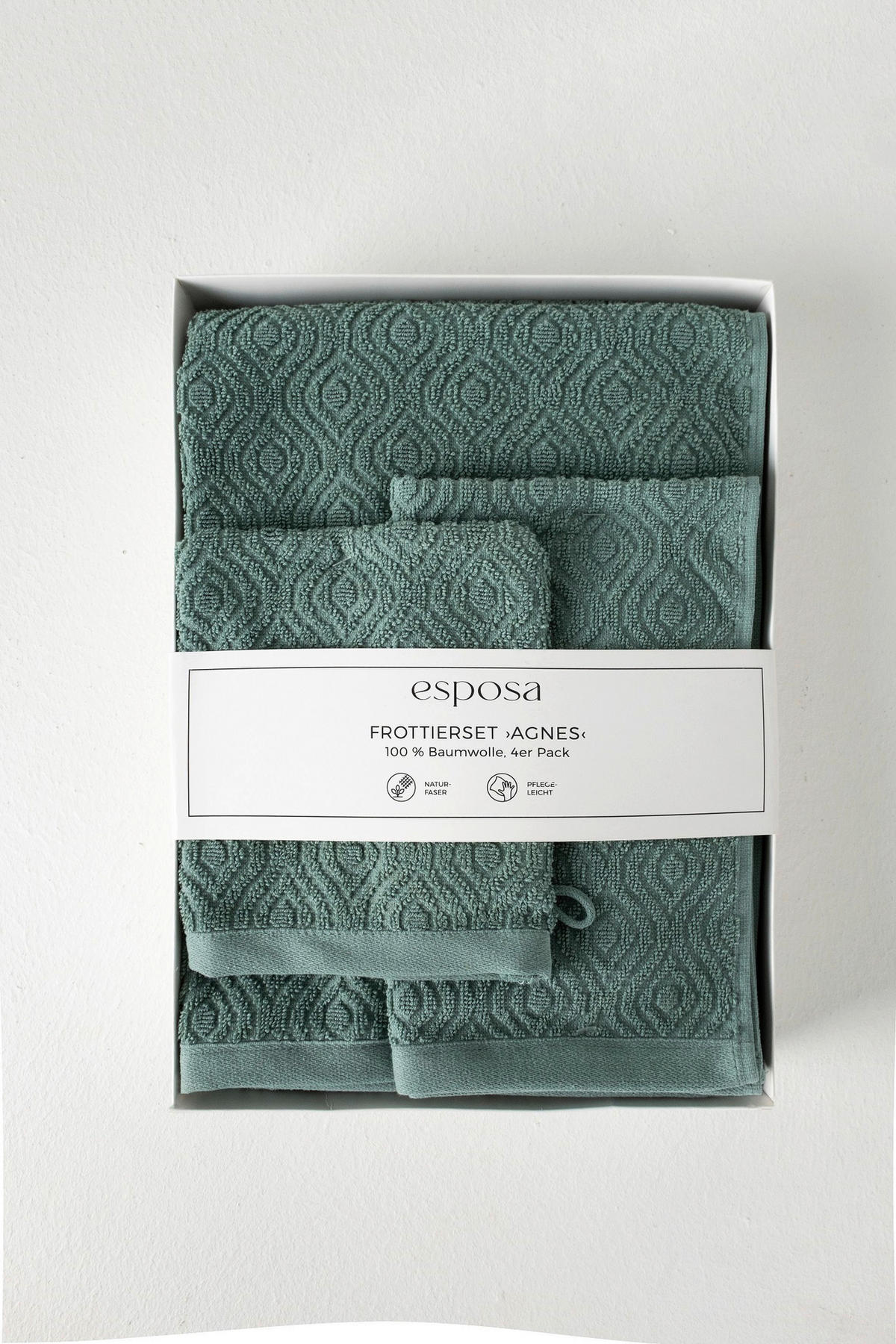 SET IZ FROTIRJA Santo  žajbljevo zelena  - žajbljevo zelena, Konvencionalno, tekstil - Esposa