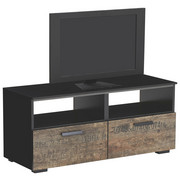 TV DÍL - černá/hnědá, Design, kov/dřevěný materiál (110/49/42cm) - Carryhome