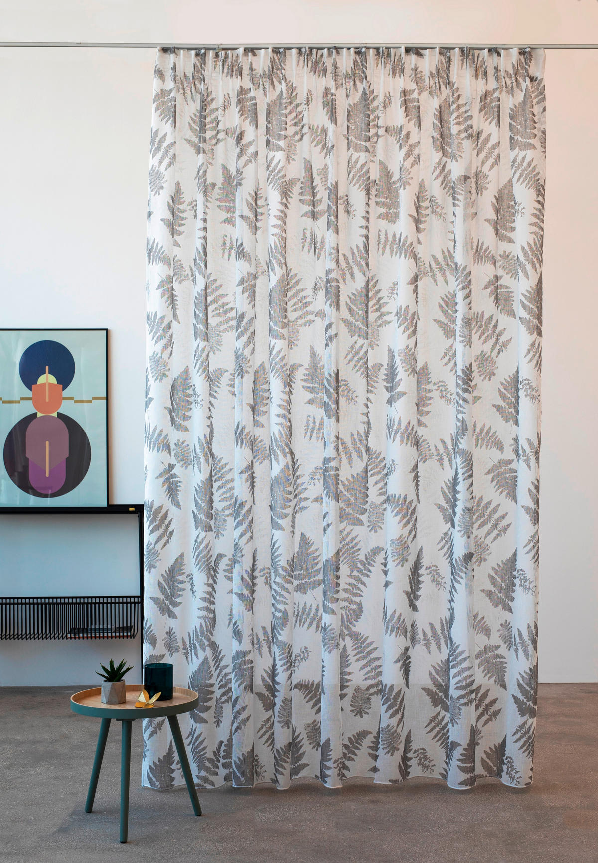 PERDEA CONFECȚIONATĂ transparent  - gri, Basics, textil (26.5/43/5cm)