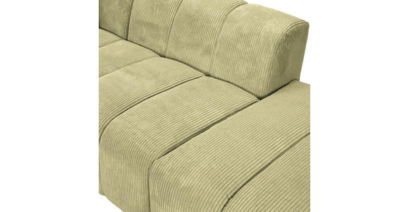 ECKSOFA Hellgrün Cord Zierkissen, Rücken echt  - Schwarz/Hellgrün, KONVENTIONELL, Kunststoff/Textil (162/313cm) - Carryhome