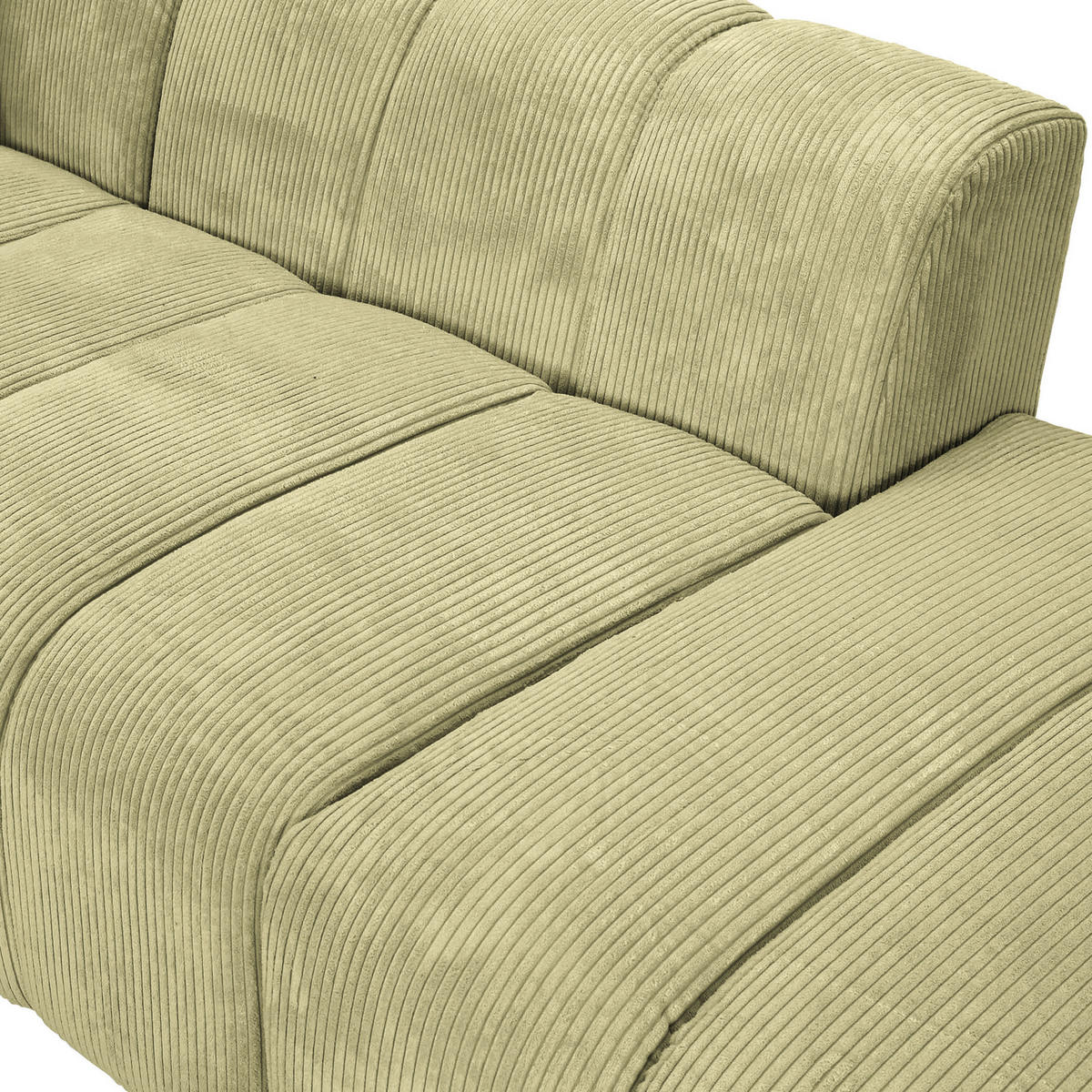 ECKSOFA Hellgrün Cord Zierkissen, Rücken echt  - Schwarz/Hellgrün, KONVENTIONELL, Kunststoff/Textil (162/313cm) - Carryhome