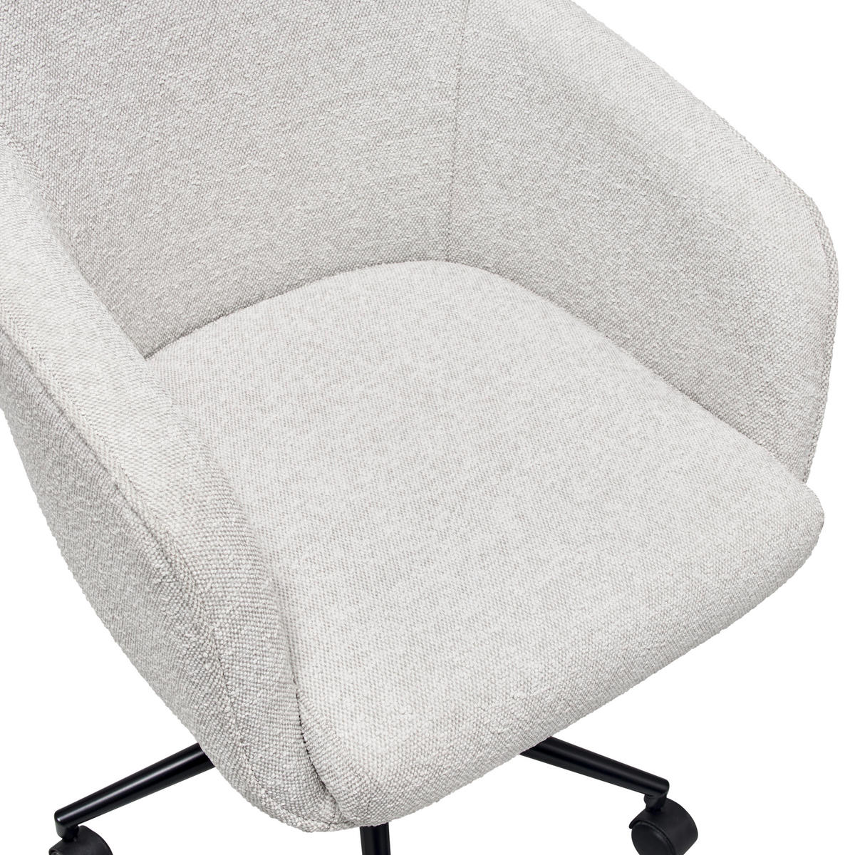 DREHSTUHL Bouclé Beige  - Beige/Schwarz, LIFESTYLE, Kunststoff/Textil (63/93-98/71cm) - Livetastic