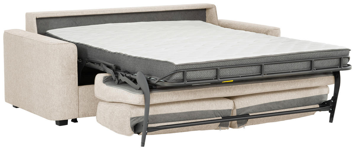 SCHLAFSOFA Sola in Webstoff Creme  - Creme/Schwarz, Design, Kunststoff/Textil (186/83/100cm) - Xora
