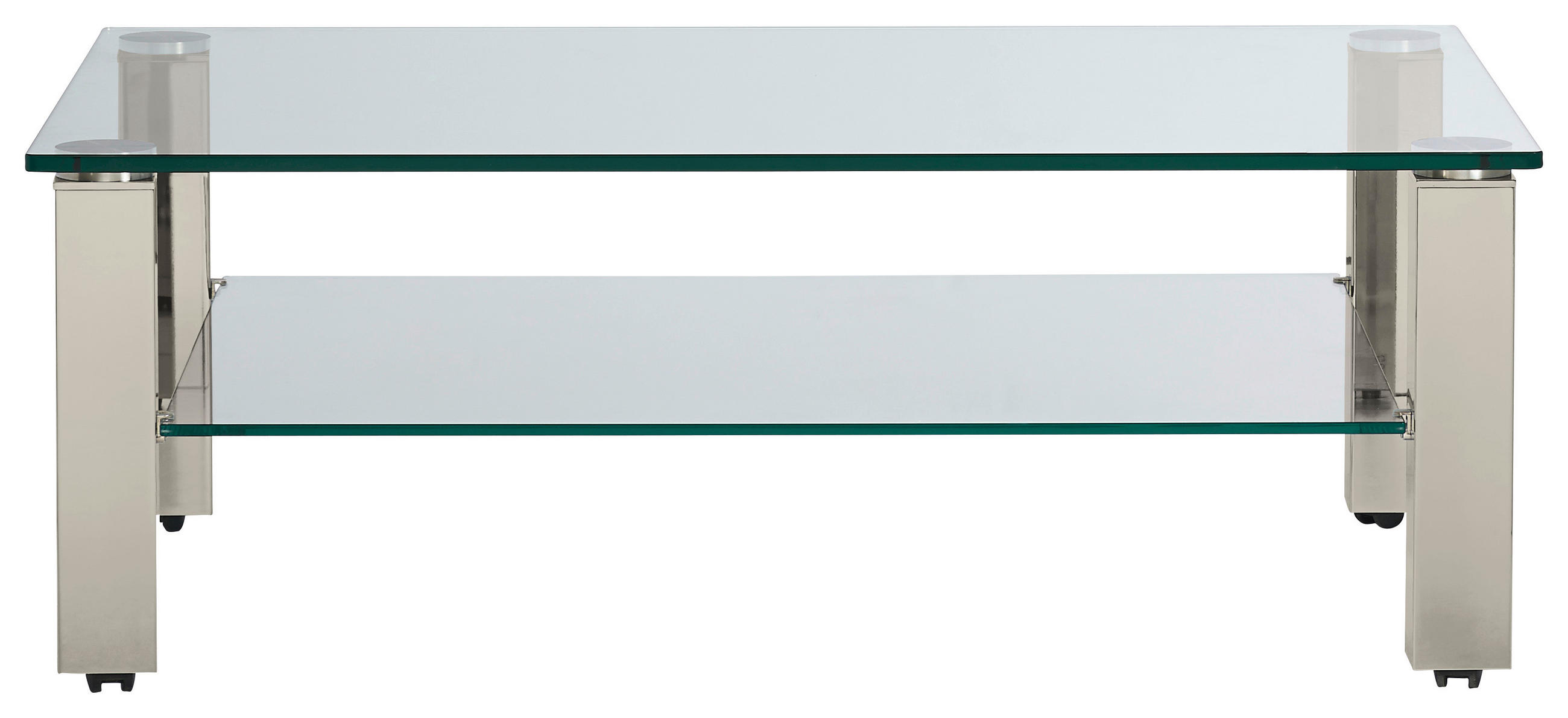 COUCHTISCH in Metall, Glas 110/70/42,5 cm  - Grau, Design, Glas/Kunststoff (110/70/42,5cm)