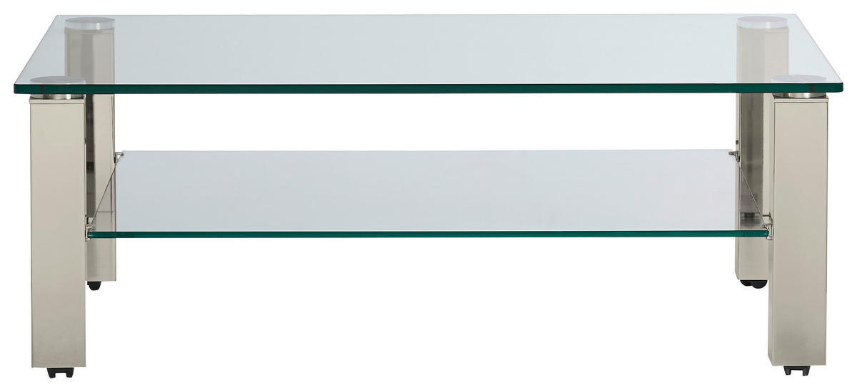 COUCHTISCH in Metall, Glas 110/70/42,5 cm  - Grau, Design, Glas/Kunststoff (110/70/42,5cm)
