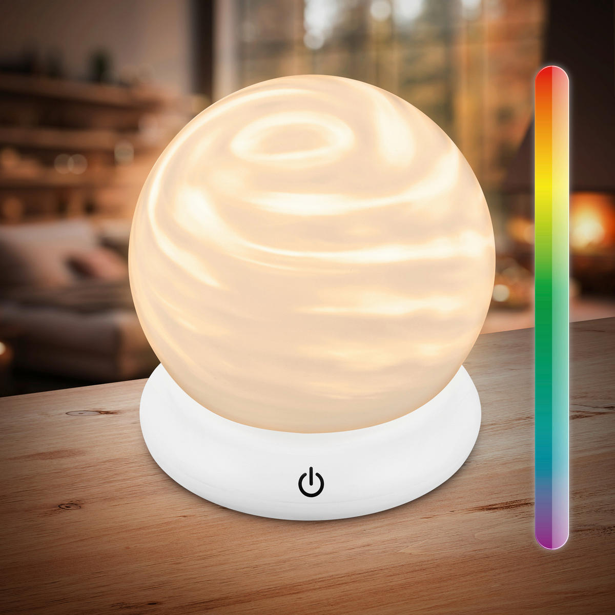 LED ASZTALI LÁMPA - fehér, Basics, műanyag (20/20/2cm)