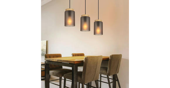 HÄNGELEUCHTE 67/12/120 cm  - Schwarz/Grau, Trend, Glas/Metall (67/12/120cm) - Novel