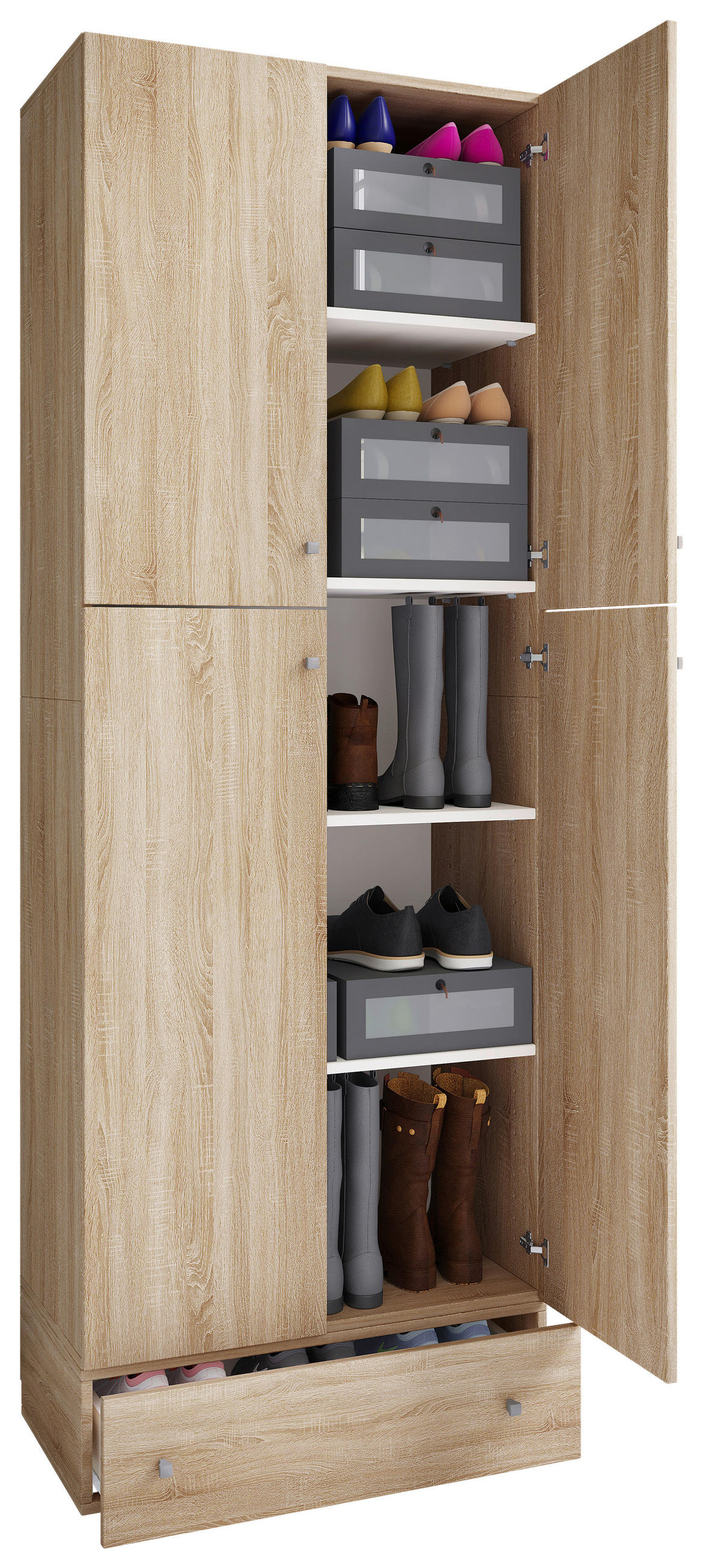 KLEIDERSCHRANK  in Sonoma Eiche  - Grau/Sonoma Eiche, MODERN, Holzwerkstoff/Kunststoff (70/200/39cm) - MID.YOU