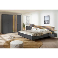 DREHTÜRENSCHRANK Grau, Eiche Artisan  - Alufarben/Eiche Artisan, Modern, Holzwerkstoff/Metall (226/210/54cm) - Rauch Möbel