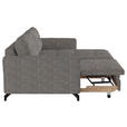 ECKSOFA in Flachgewebe, Leinenoptik Taupe  - Taupe/Schwarz, Design, Textil/Metall (242/170cm) - Xora