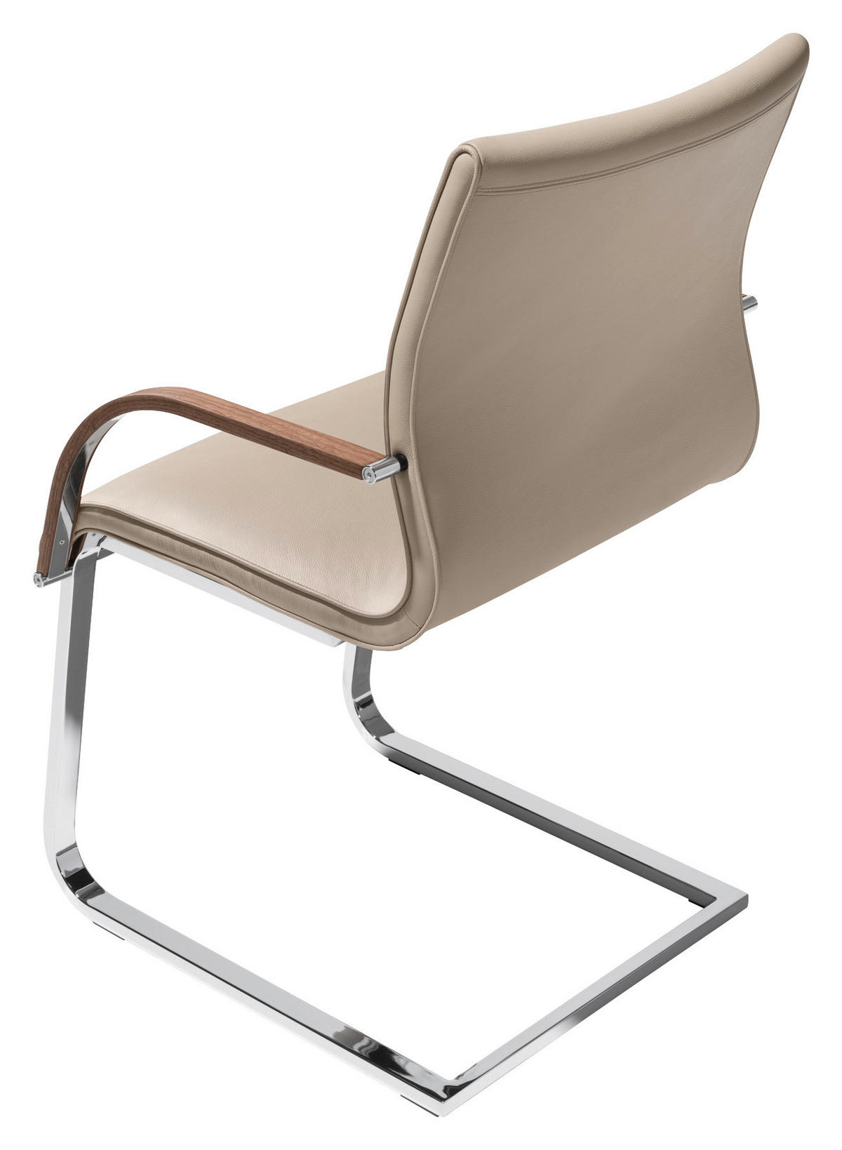 ARMLEHNSTUHL  in Stahl Echtleder pigmentiert  - Edelstahlfarben/Beige, Design, Leder/Holz (53/93/62cm) - Team 7