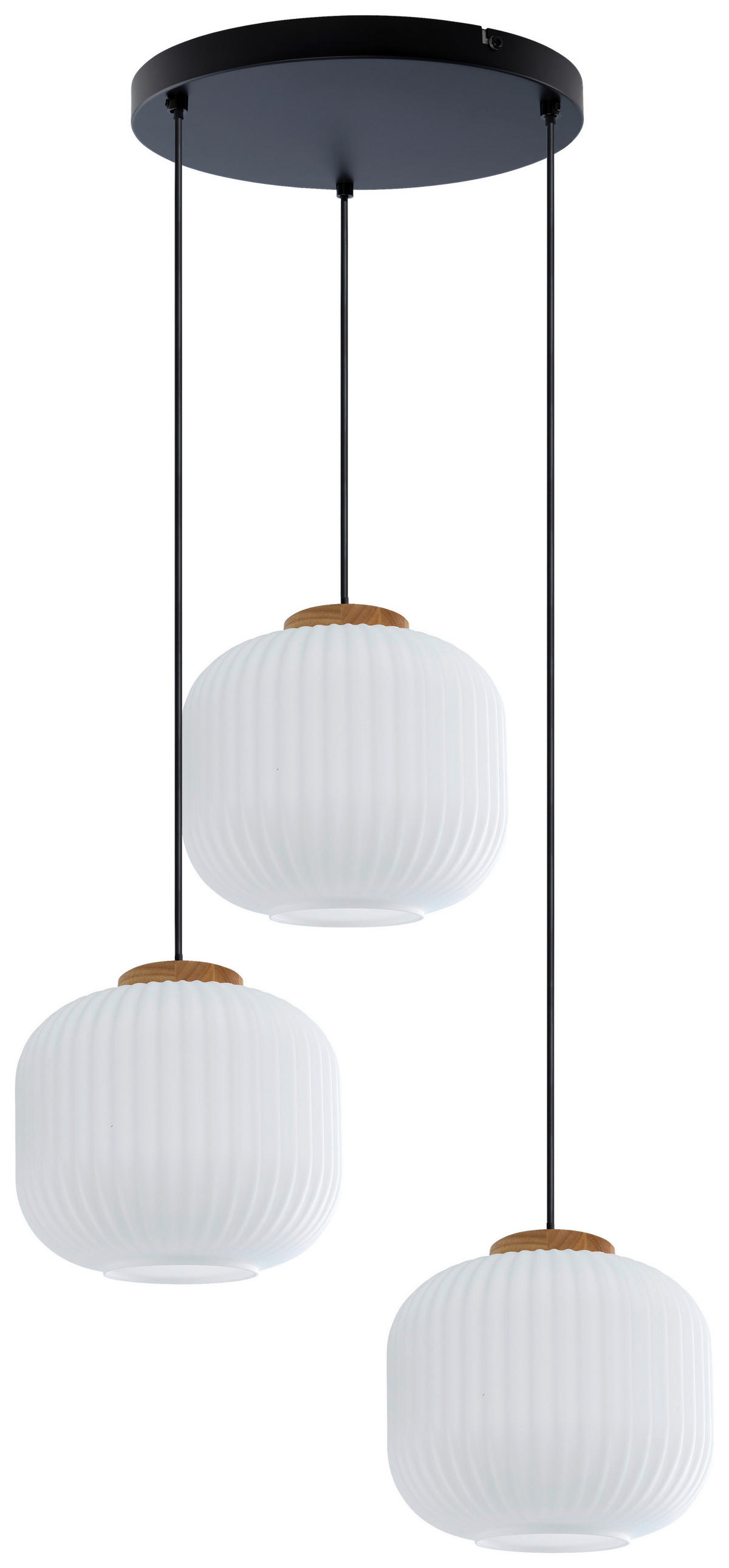 HÄNGELEUCHTE 47.5/120 cm  - Weiß, Trend, Glas/Holz (47.5/120cm) - Collet's Monde