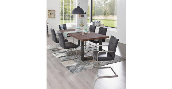 ESSTISCH in Holz, Metall 200/100/77 cm - Eichefarben/Anthrazit, Design, Holz/Metall (200/100/77cm) - Novel