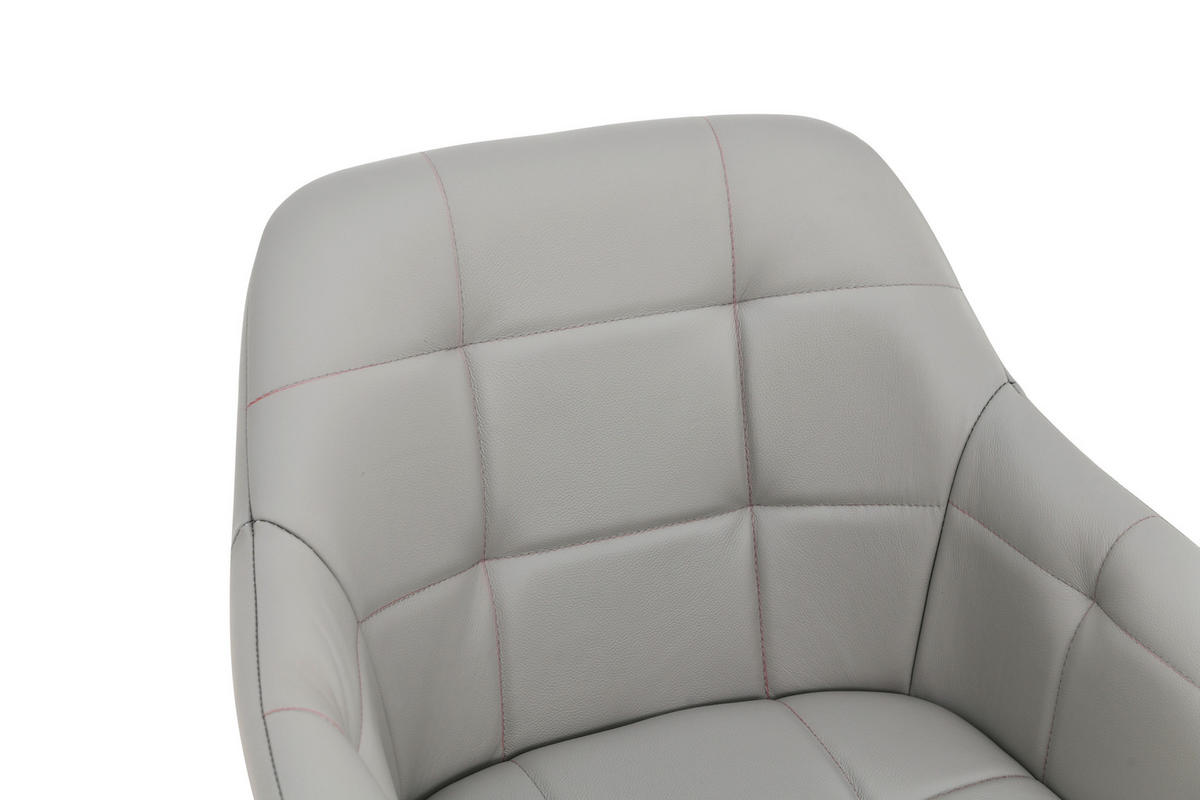 ARMLEHNSTUHL  in Eisen Echtleder pigmentiert  - Beige/Schwarz, Basics, Leder/Holz (56/82/59cm) - Livetastic