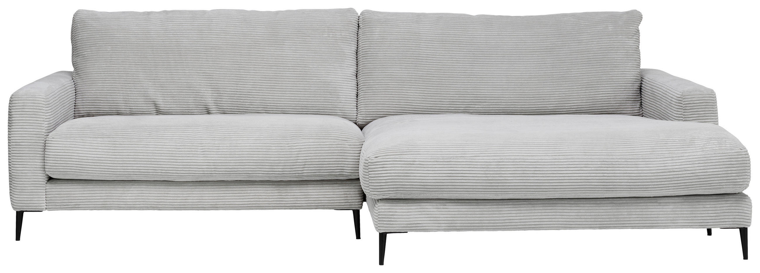 ECKSOFA in Cord Grau  - Grau, Design, Textil (272/190cm) - Lomoco