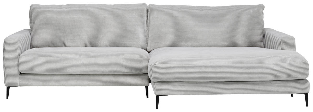 ECKSOFA in Cord Grau  - Grau, Design, Textil (272/190cm) - Lomoco